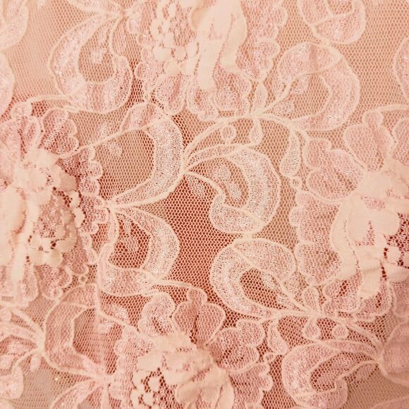 VTG CINEMA ETOILE Pink Stretchy Lace Chemise Nightgown Lingerie SZ M BEAUTIFUL - Picture 3 of 16